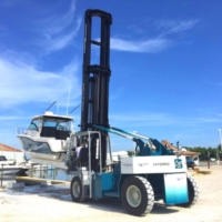 Marine Travelift incorporates hydrostatic transmission to its marine forklifts